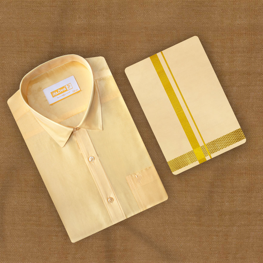 Hasana Silk Shirt and Dhoti Set -  Light Yellow