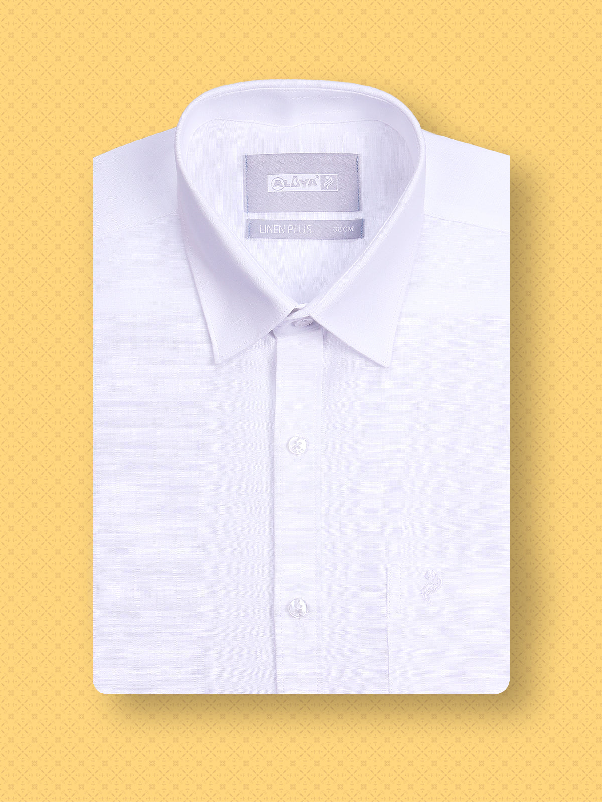 Linen Plus Solid White Slim Fit Shirt For Men