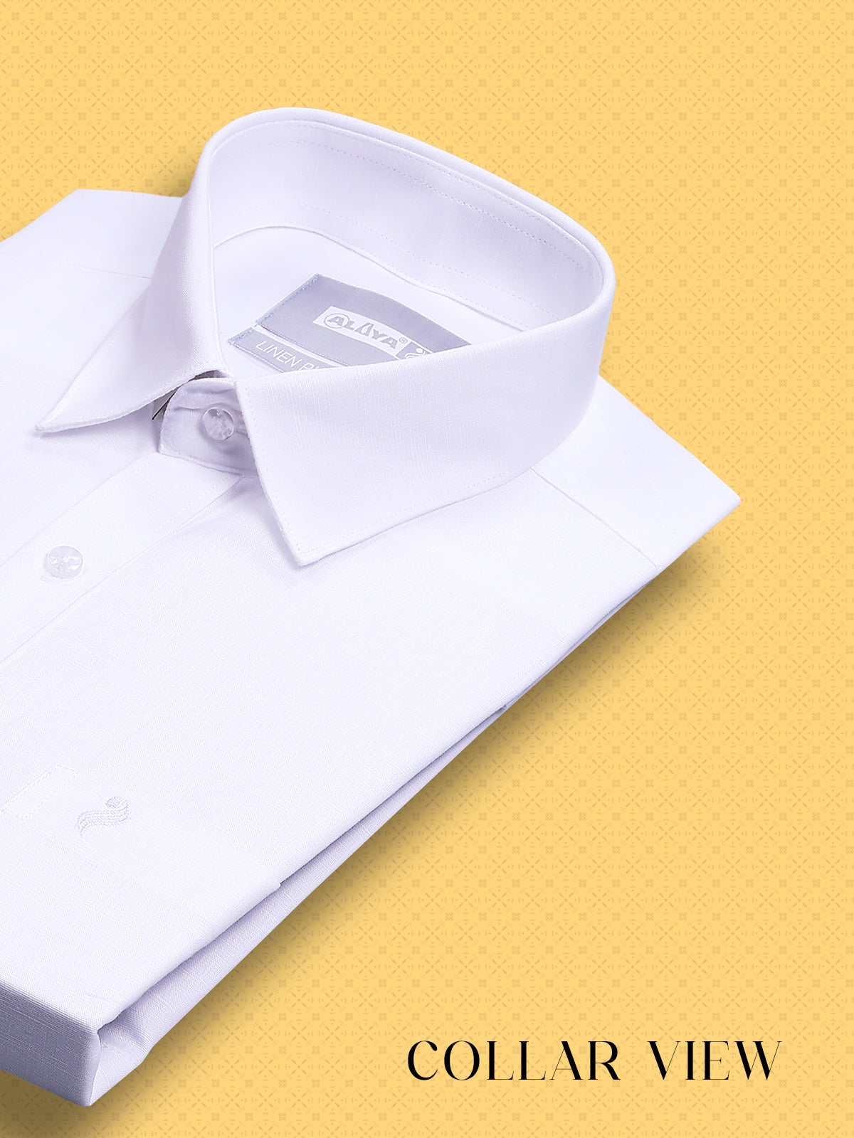 Linen Plus Solid White Slim Fit Shirt For Men