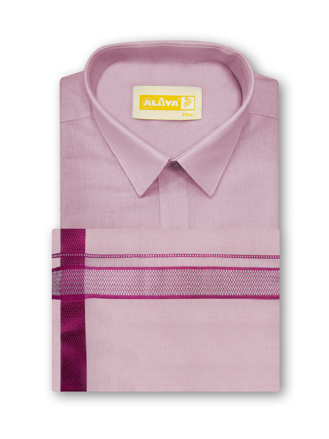 Kondattam Grand Tissue Shirt & Dhoti Combo - Rose Gold