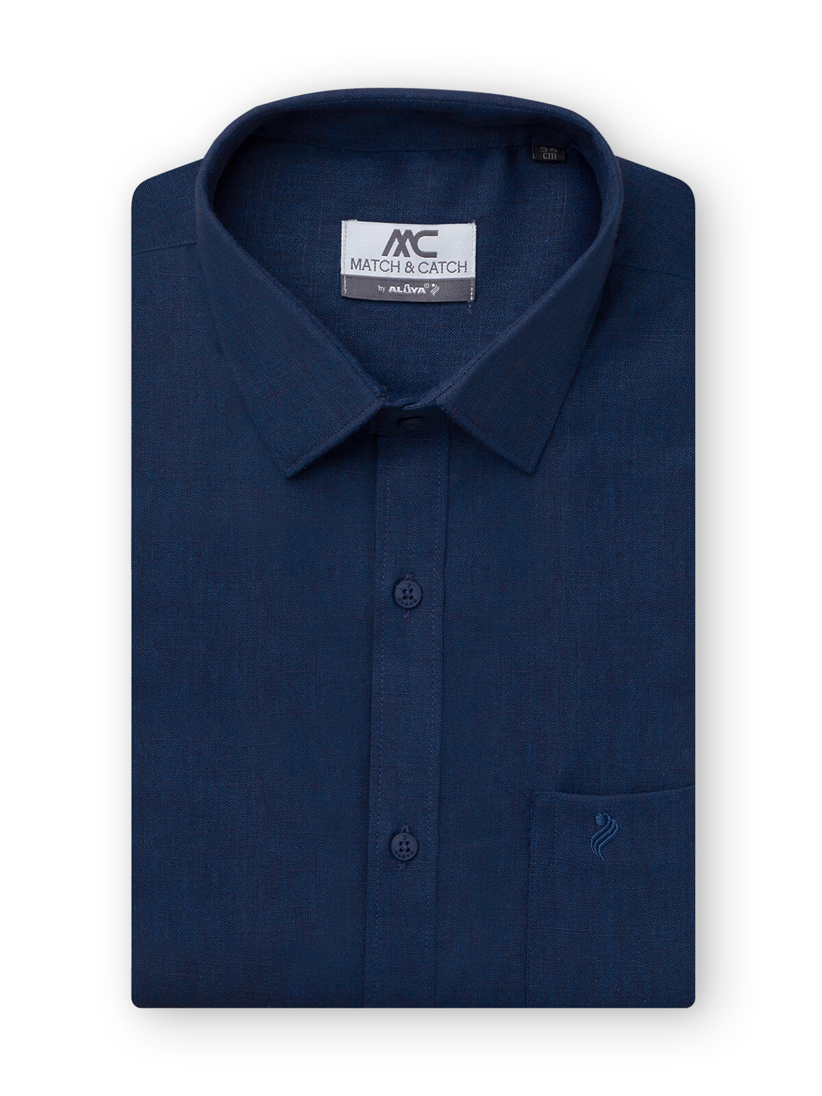 Match & Catch Slim Fit Colour Shirt - Navy Blue