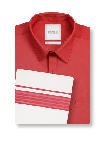 Red Color Matching Dhoti Shirt Set