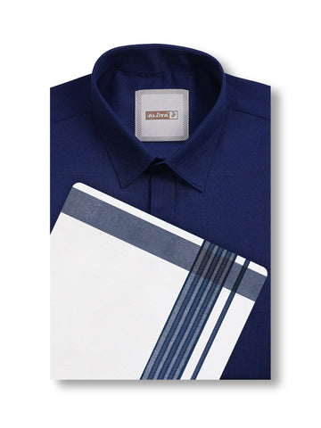 navy blue shirt dhoti