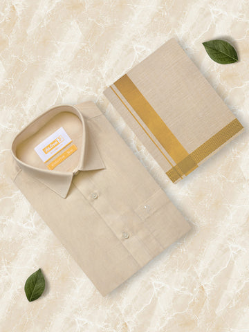 Shop Kondattam Tissue Dhoti and Shirt Set Online
