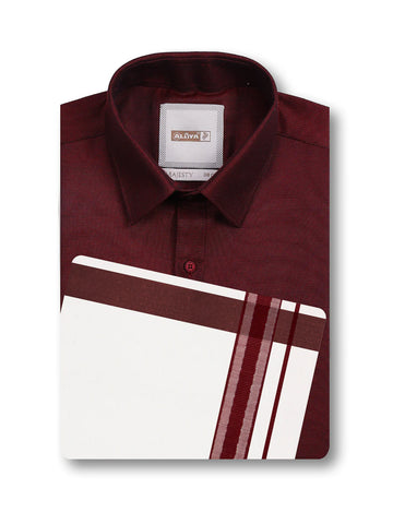 Maroon Color Matching Dhoti Shirt Set
