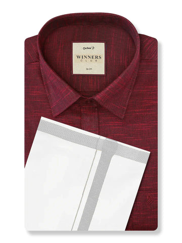 Shop Winners Club Shirt and Silver Jari Double Dhoti Combo Online