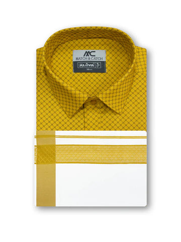 Shop Yellow Colour Matching Dhoti Shirt Set Online