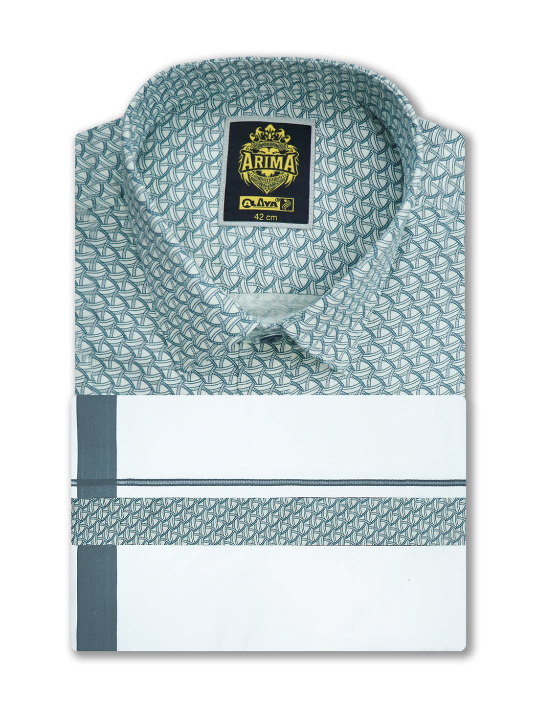 Arima Printed Color Shirt & Dhoti Combo - Mix faded jade