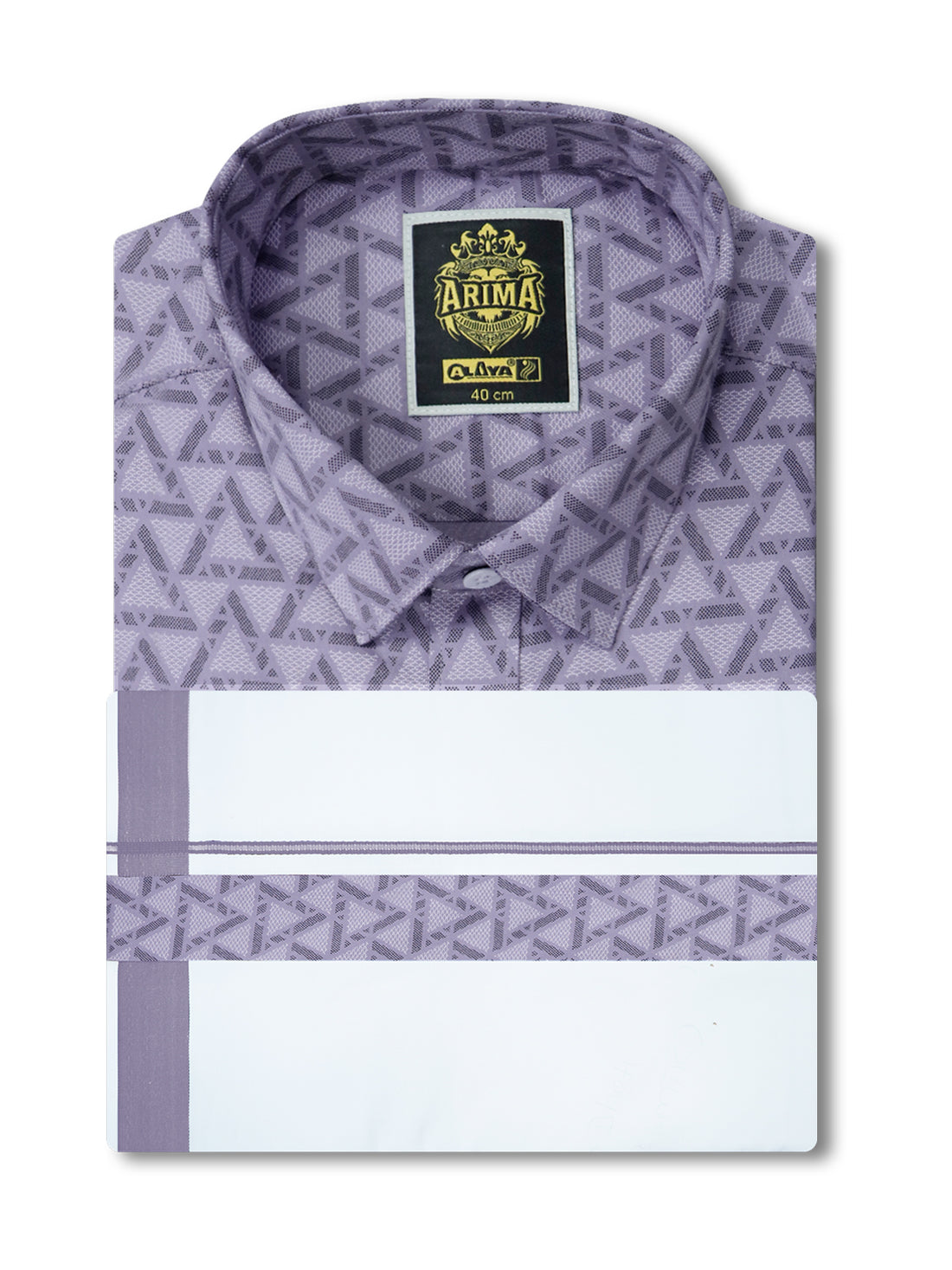 Arima Printed Color Shirt & Dhoti Combo - Dusty Lavender