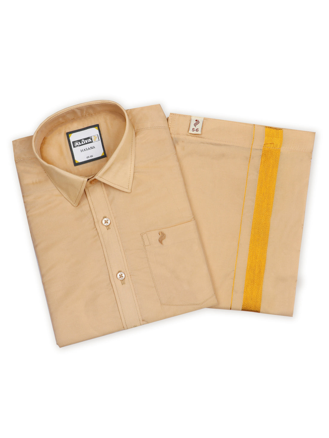 Hasana Junior Shirt & Velcro Dhoti Combo - Sandal