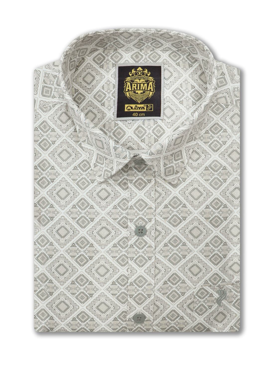 Arima Printed Color Shirt & Dhoti Combo - Moon Mist