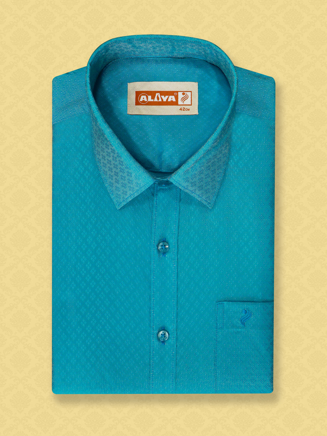 Navodhaya Dhoti & Shirt Combo - Teal Blue