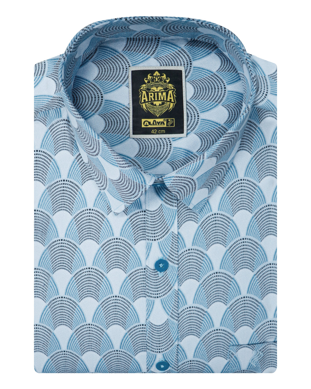 Arima Printed Color Shirt & Dhoti Combo - Blue Opal