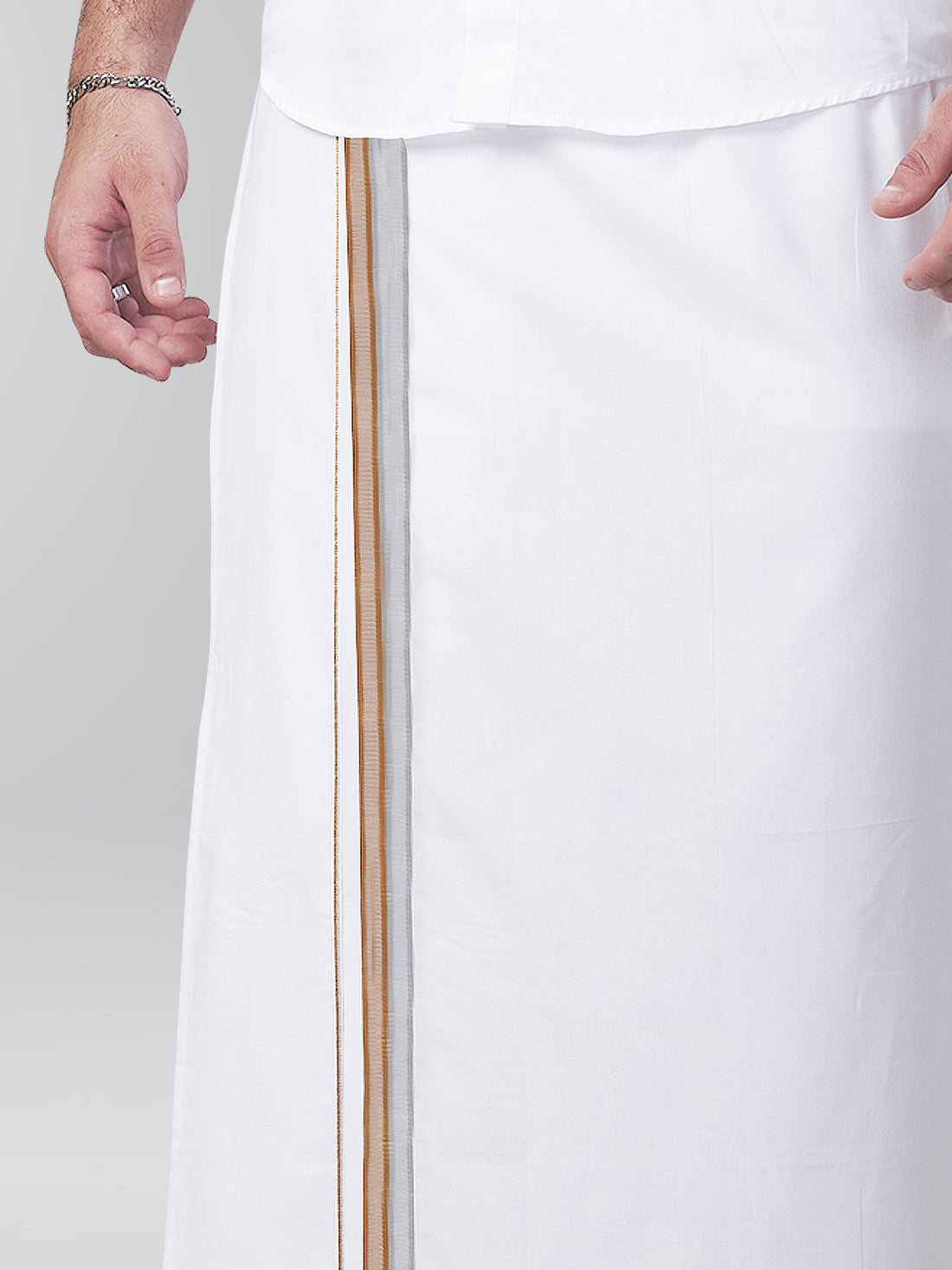 High Style Fancy Jari Border Cotton Dhoti 2.0 Mtr