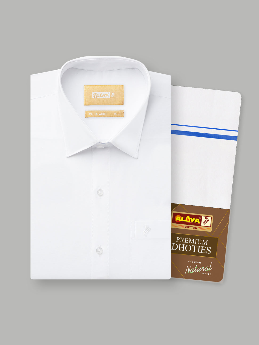 Rajalaya White Shirt & Small Border Dhoti 2.0 Mtr