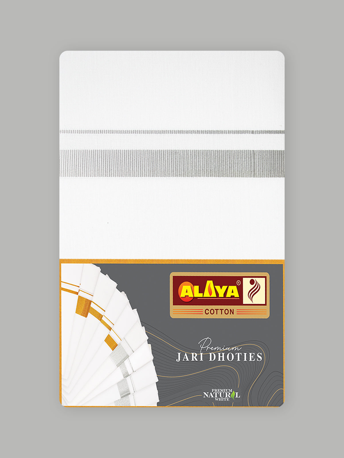 Rajalaya White Shirt & Silver Border Dhoti 2.0 Mtr