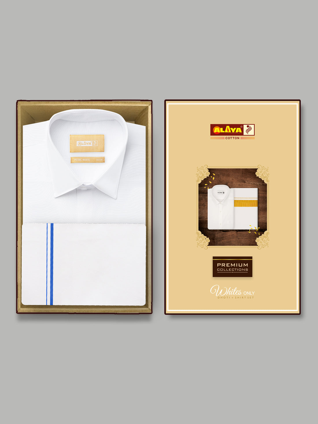 Rajalaya White Shirt & Small Border Dhoti 2.0 Mtr