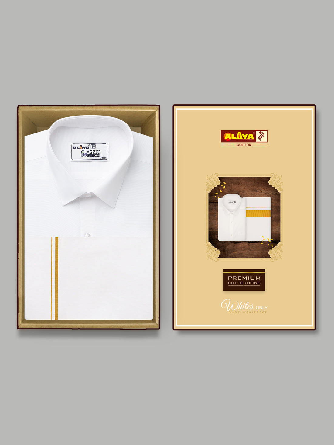 White Shirt & Small Border Dhoti 2.0 Mtr