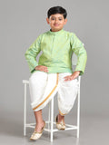  Junior Readymade Panchakacham Dhoti & Kurta Set - Green