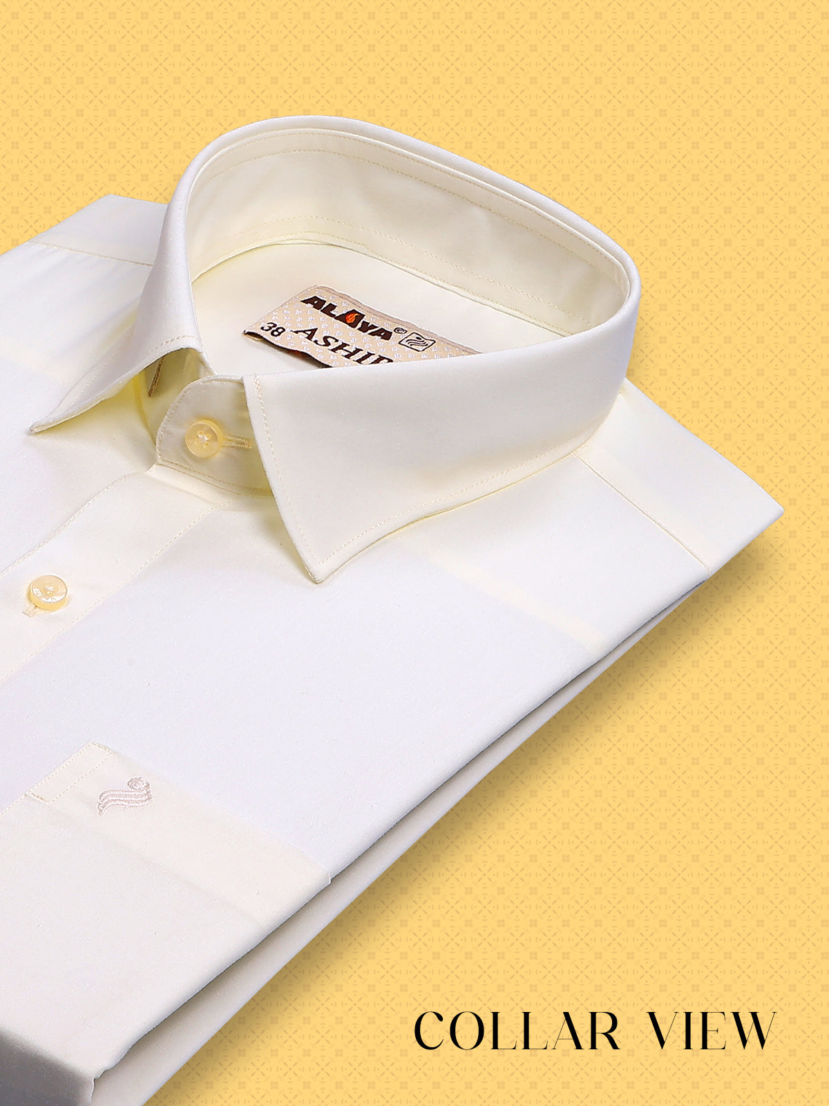 Ashirwad Cream Wedding Shirt For Men - Regular Fit