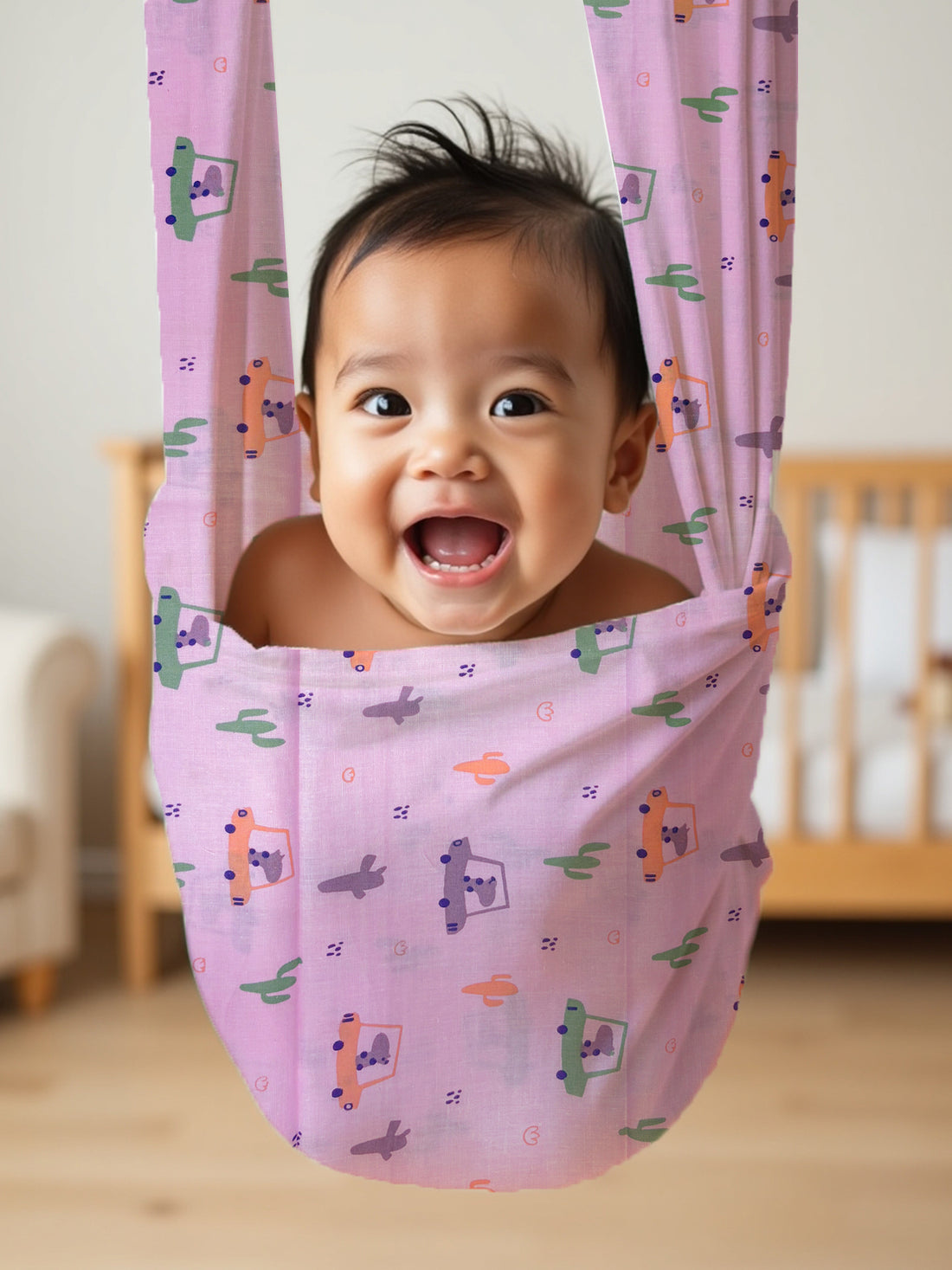 Baby Cradle cloth Soft Cotton Color Print - 2