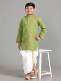 Junior Readymade Panchakacham Dhoti & Kurta Set - Leaf