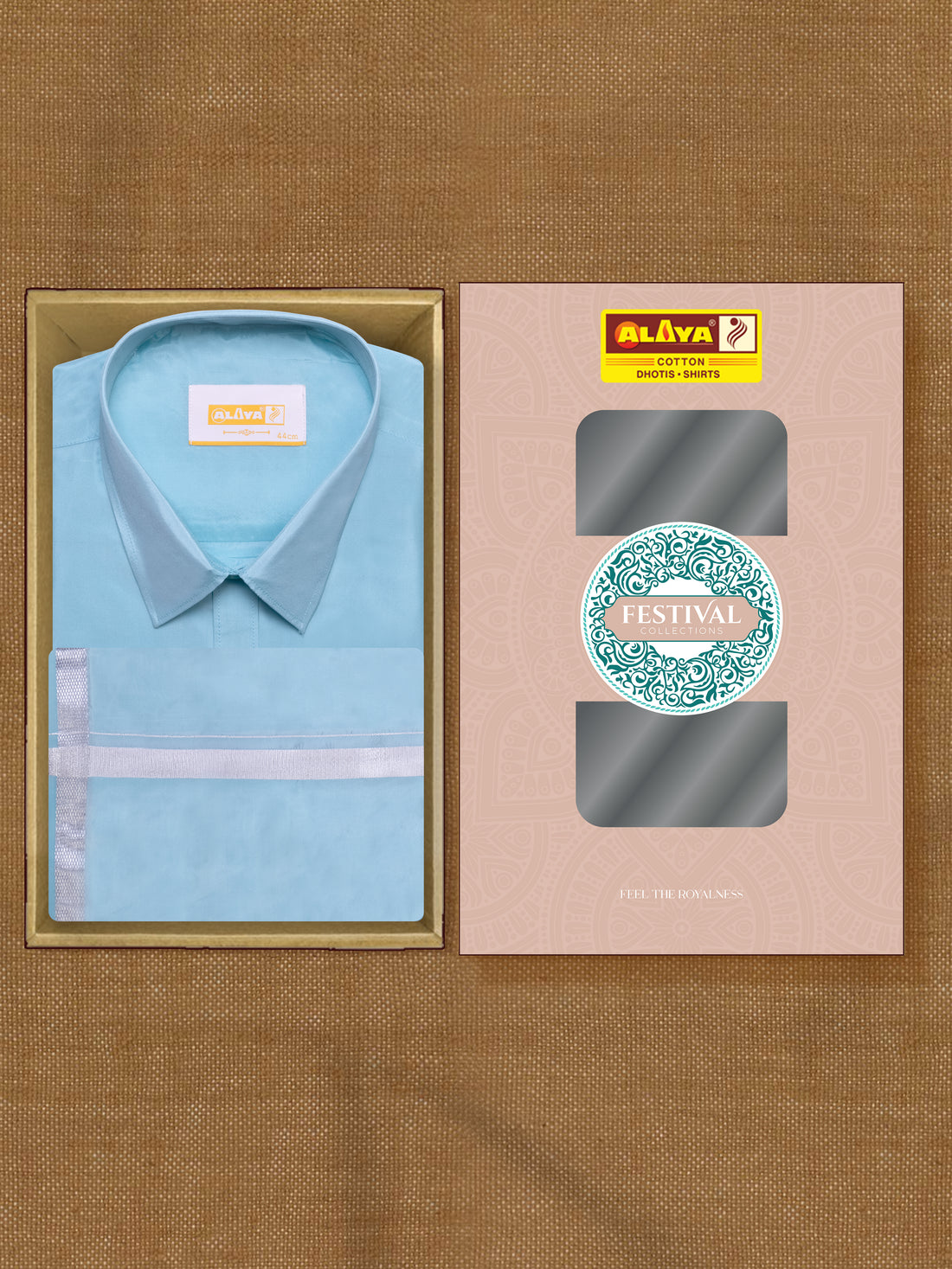 Hasana Silk Shirt and Dhoti Set - Carolina Blue