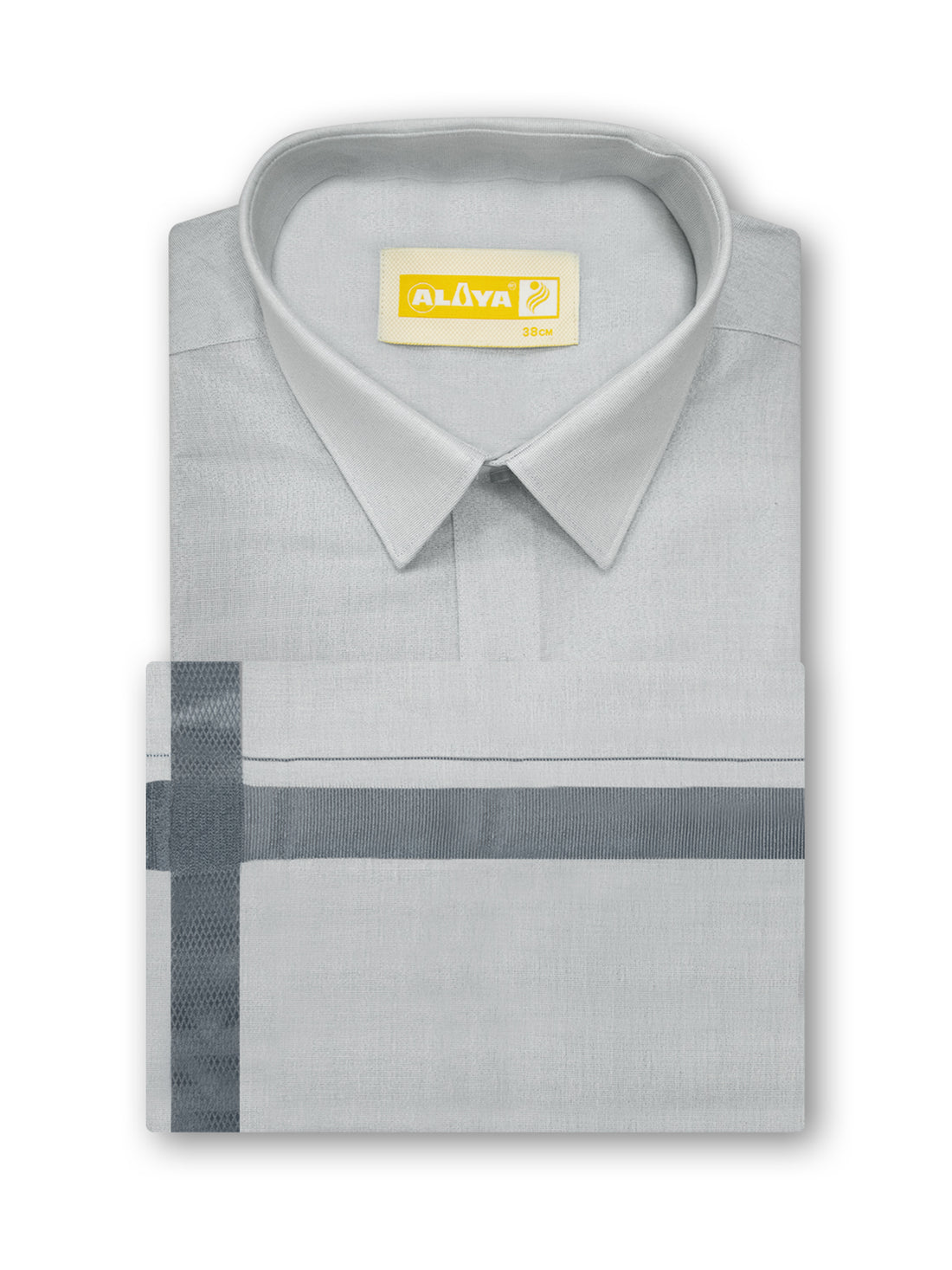 Kondattam Grand Tissue Shirt & Dhoti Combo - Grey