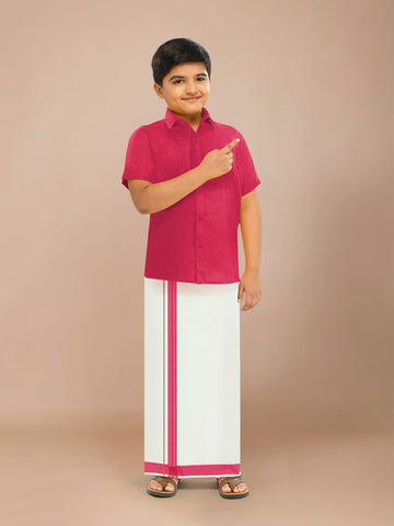 MC Junior Readymade Fancy Dhoti & Shirt Set - N1