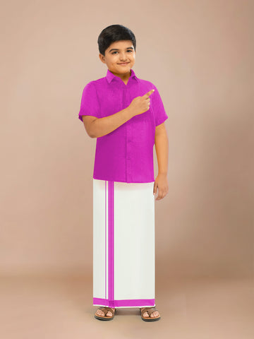 MC Junior Readymade Fancy Dhoti & Shirt Set - N4