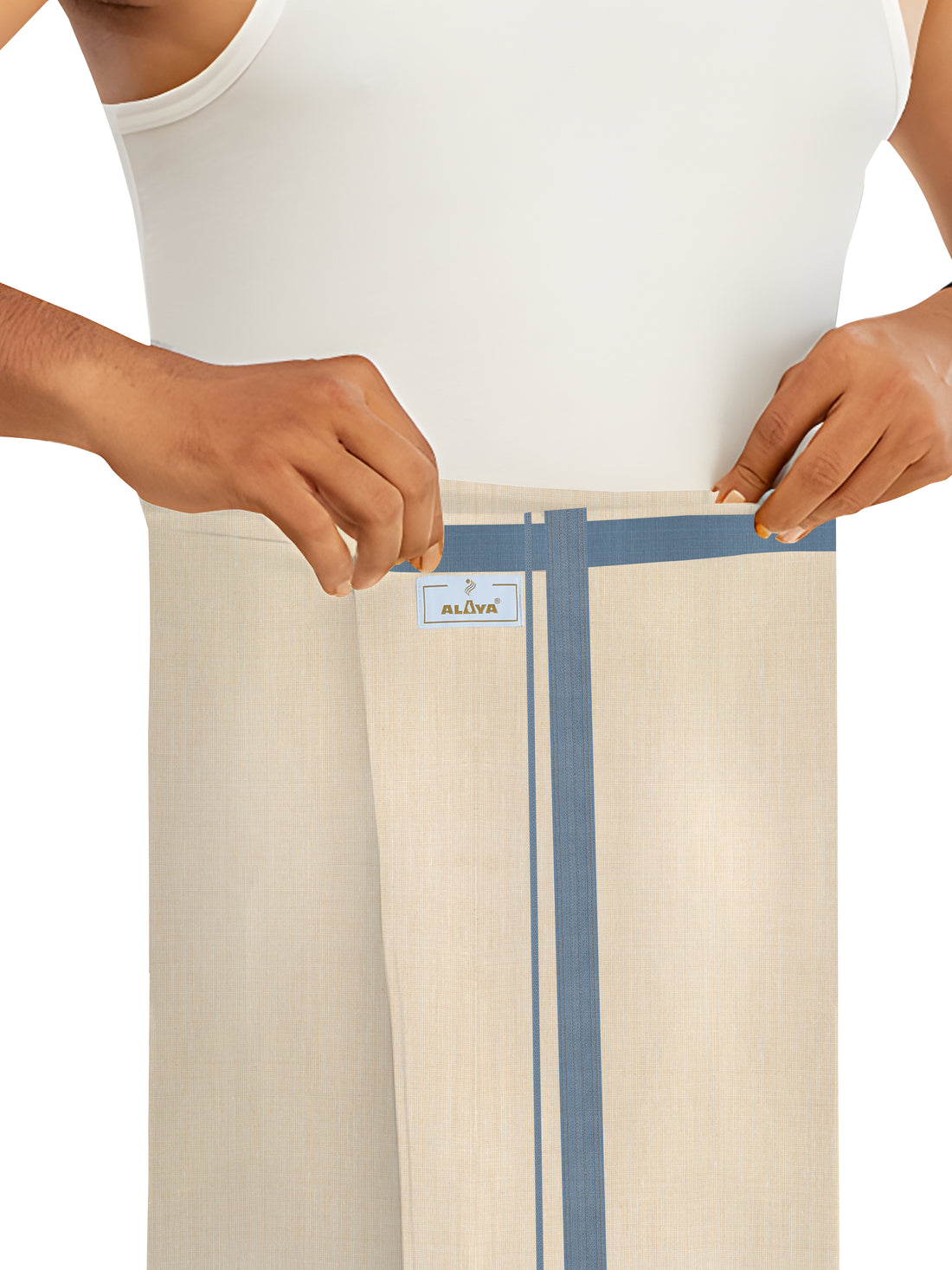 Royal Festival Fancy ( version 2.0 )  Tissue Velcro Dhoti - Blue