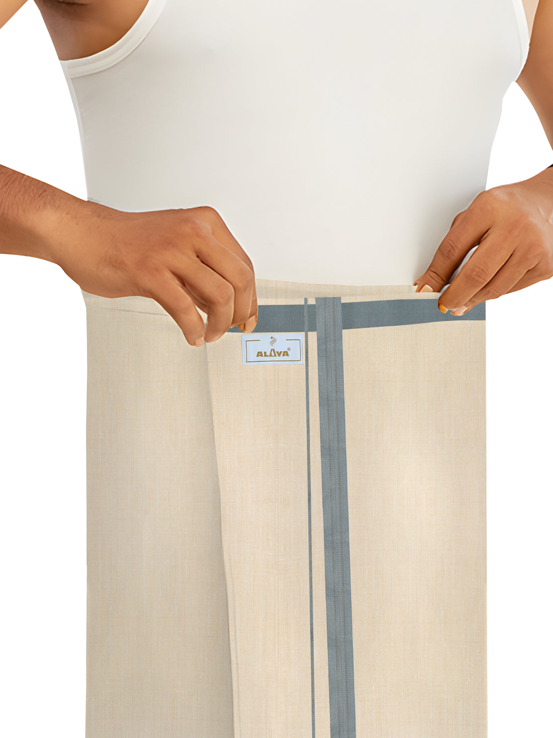 Royal Festival Fancy ( version 2.0 )  Tissue Velcro Dhoti - Cool Grey
