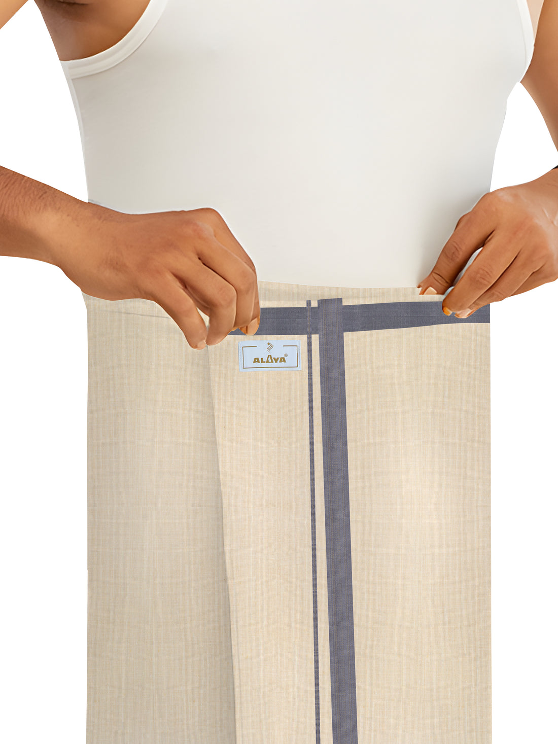 Royal Festival Fancy ( version 2.0 )  Tissue Velcro Dhoti - Grey
