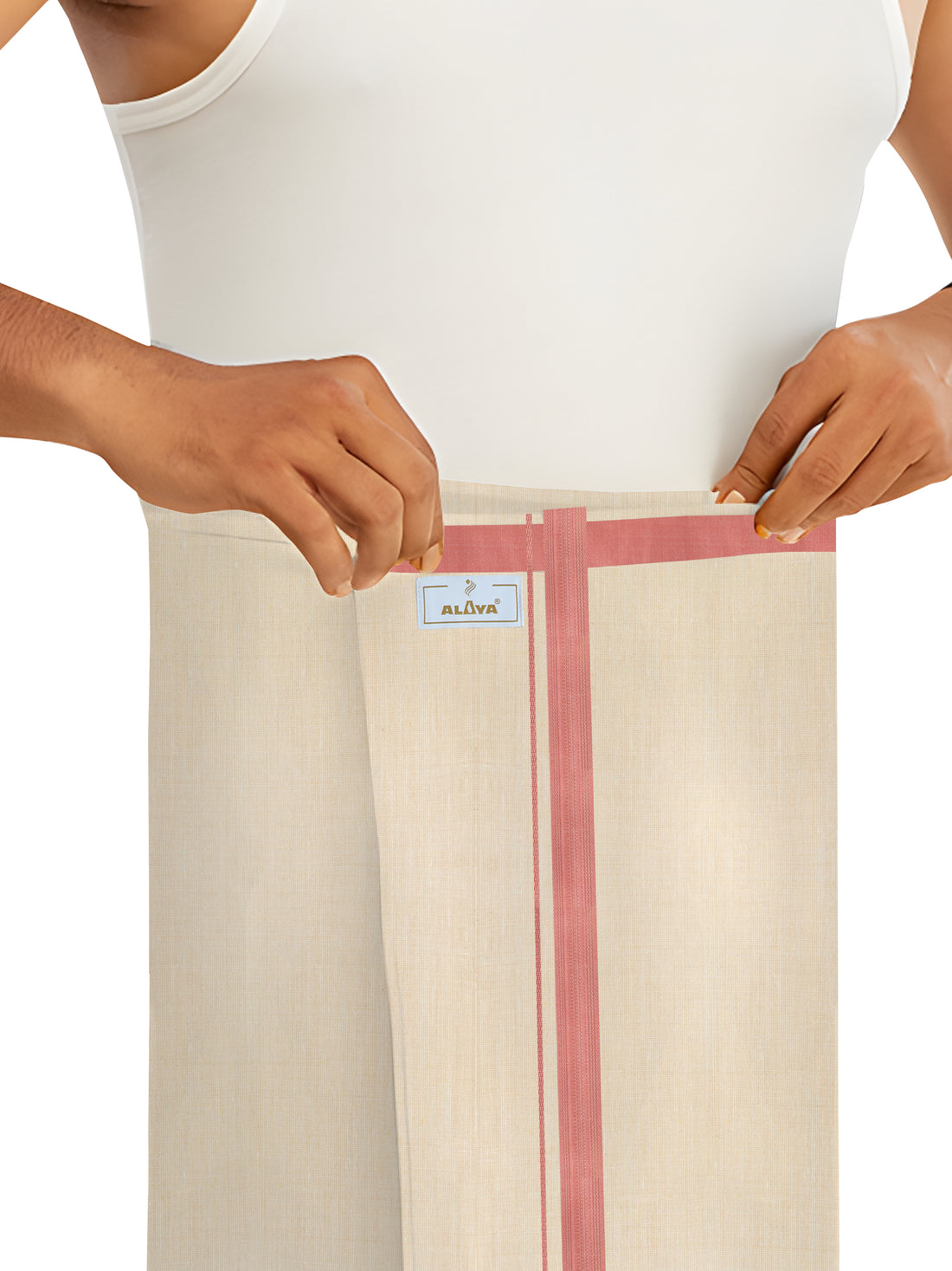 Royal Festival Fancy ( version 2.0 )  Tissue Velcro Dhoti - Orange