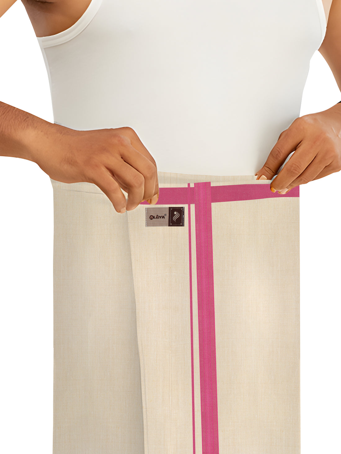 Royal Festival Fancy ( version 2.0 )  Tissue Velcro Dhoti - Pink