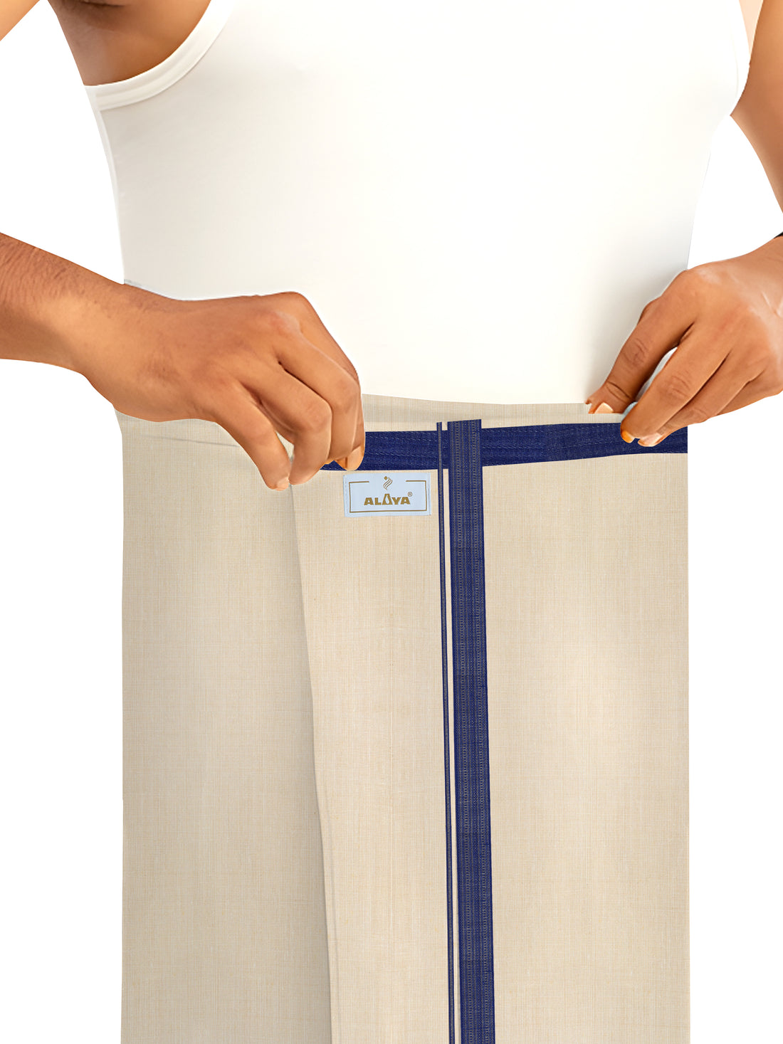 Royal Festival Fancy ( version 2.0 )  Tissue Velcro Dhoti - Royal Blue