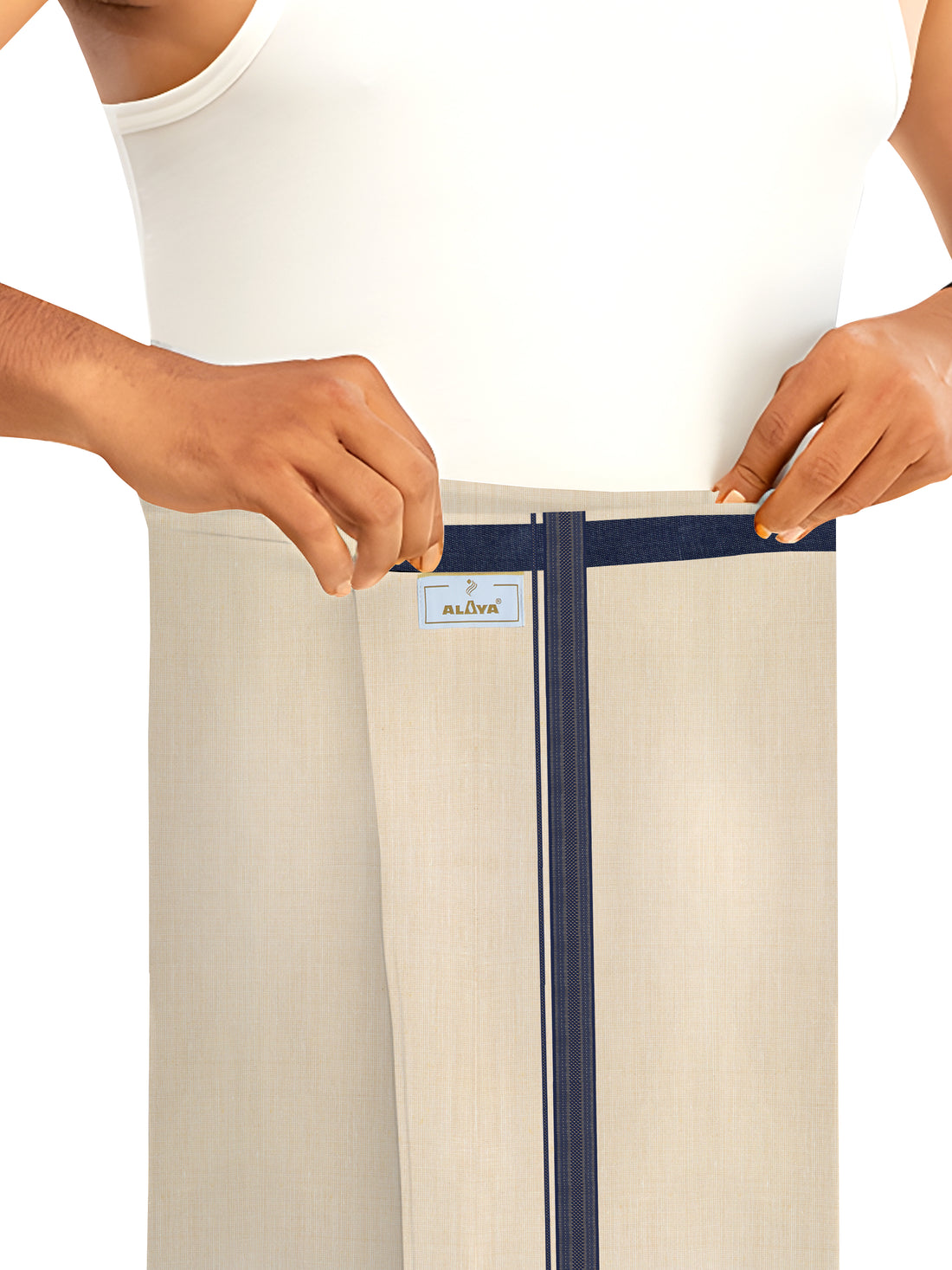 Royal Festival Fancy ( version 2.0 )  Tissue Velcro Dhoti -Navy Blue