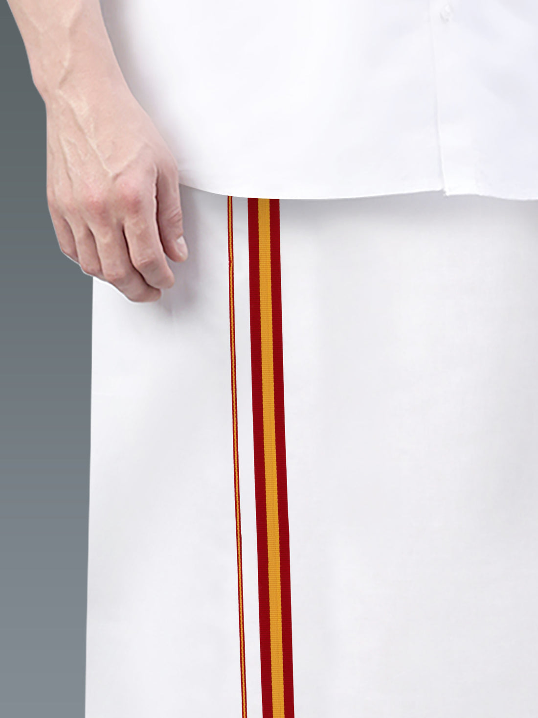 Tamilaga Vettri Kazhagam Political Border Cotton Dhoti 2.0 Mtr