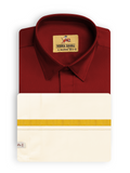 Veera Soora Kids Readymade Dhoti & Shirt Set - Maroon