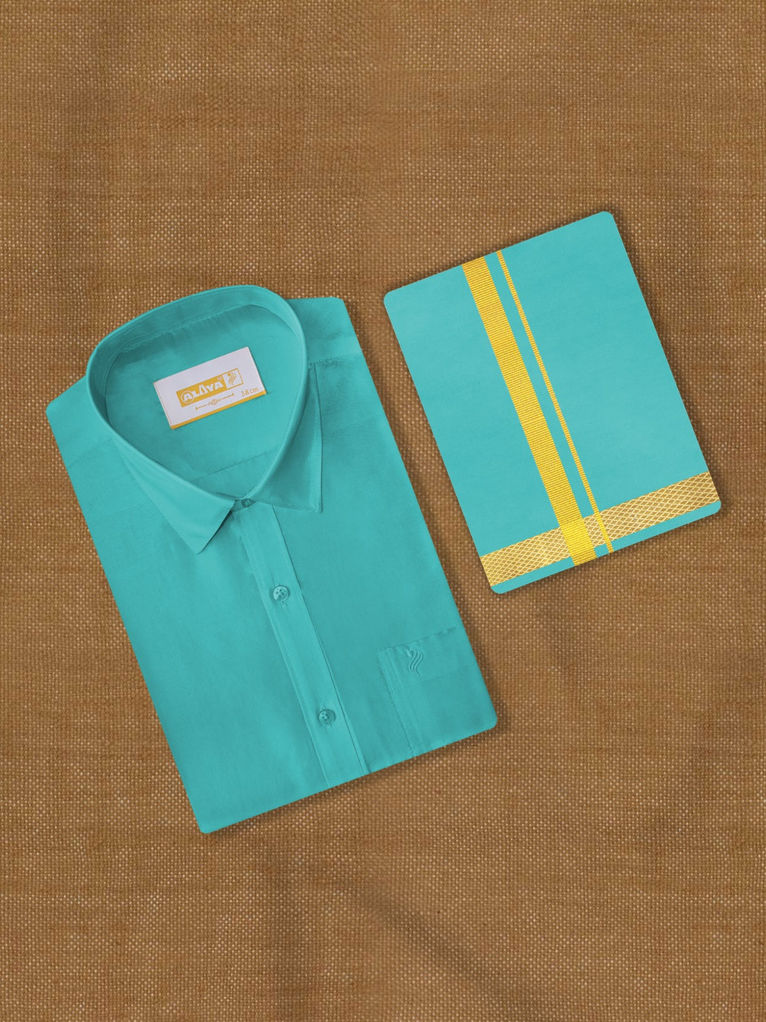 Hasana Silk Shirt and Dhoti Set - Dark Green