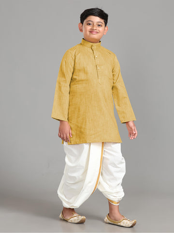 Go Trendy Junior Readymade Panchakacham Dhoti & Kurta Set - Medallion