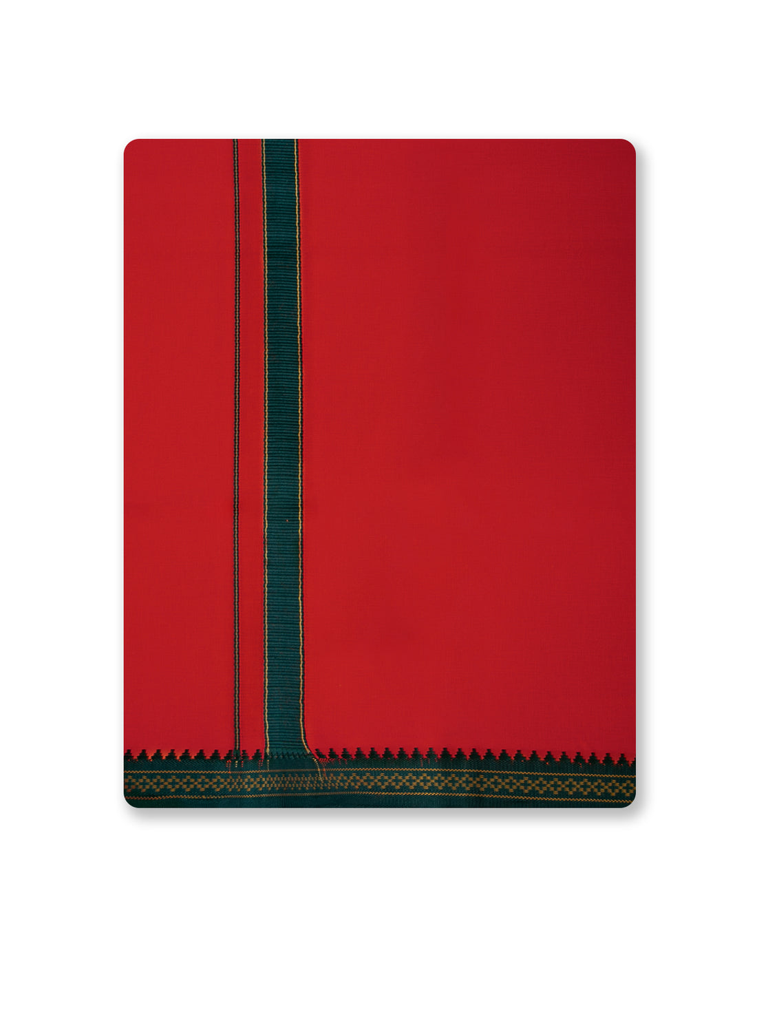 Konar Pet Red Colour Cotton 2.0 Meter Dhoti For Men