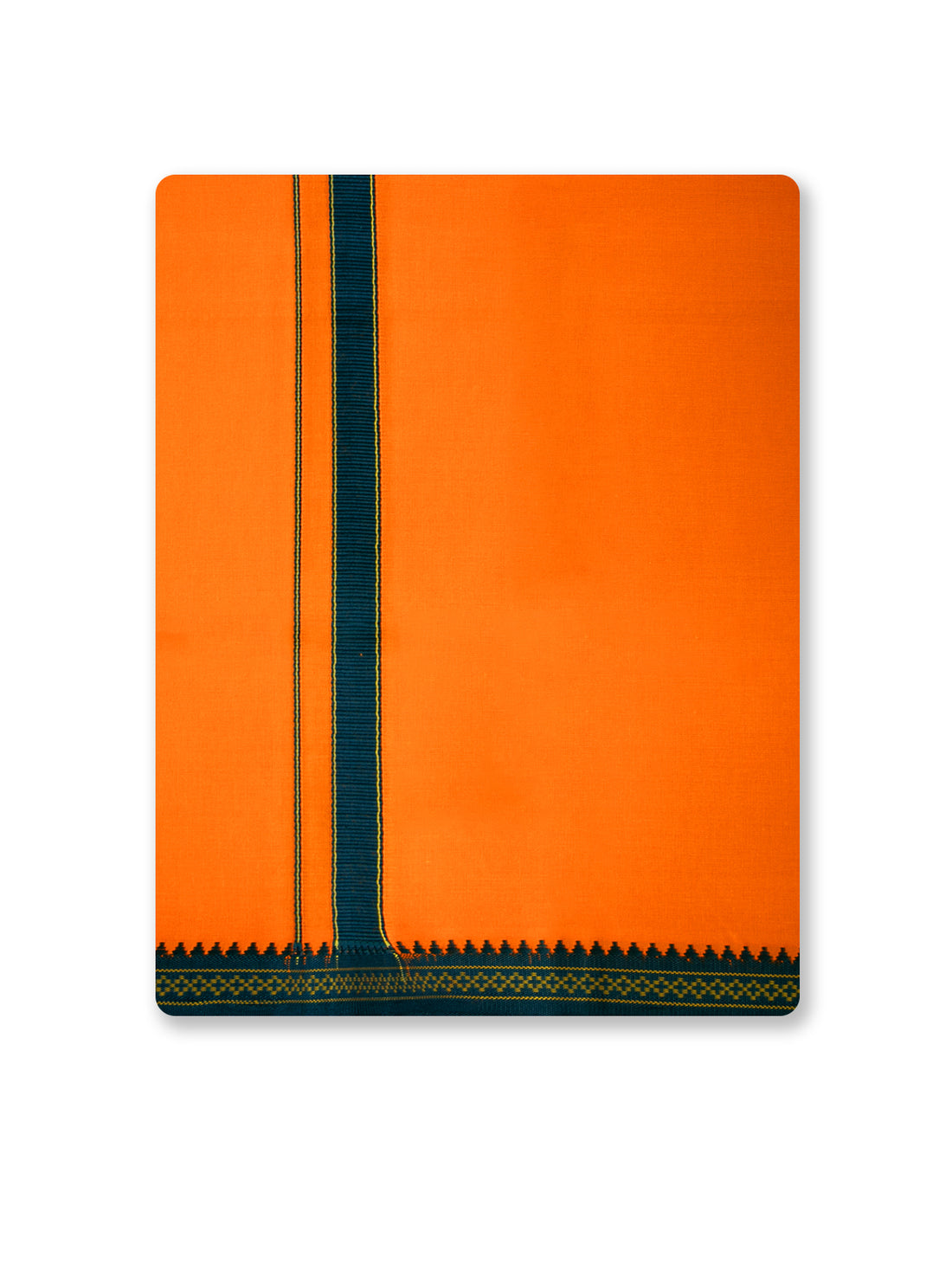 Konar Pet Orange Colour Cotton 2.0 Meter Dhoti For Men