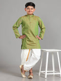Junior Readymade Panchakacham Dhoti & Kurta Set - Leaf