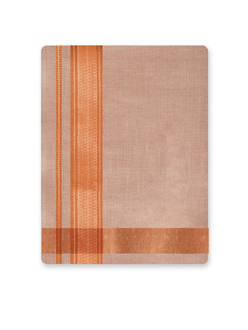 Kondattam Tissue Dhoti Copper Fancy Border 2.0 Mtr