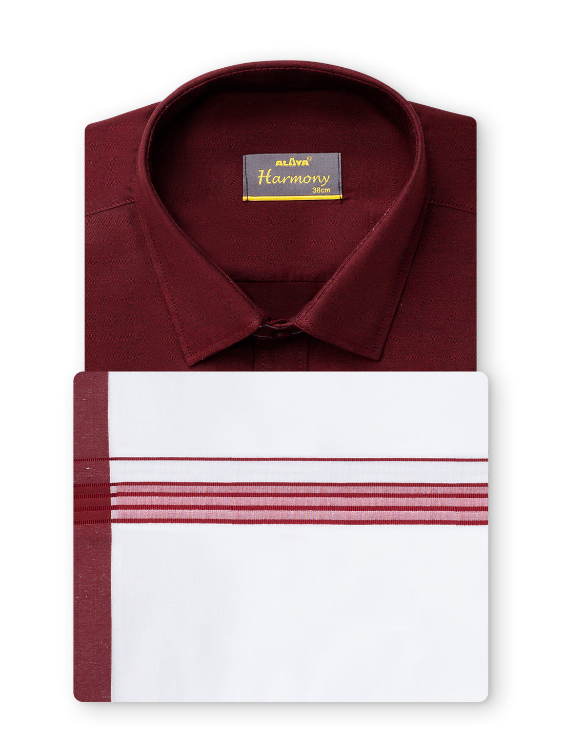  Premium Shirts & Fancy Dhoti  - Maroon