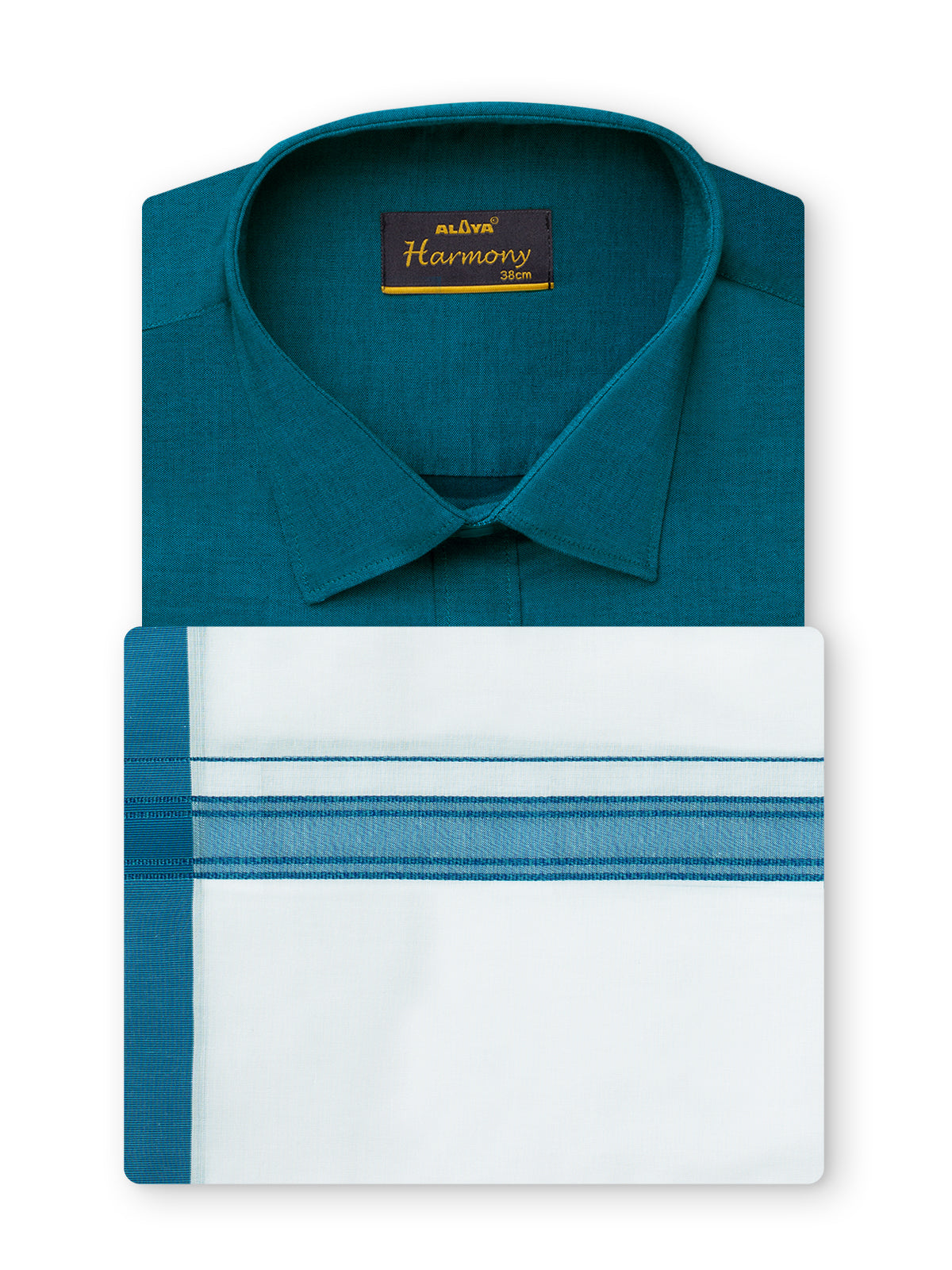  Premium Shirts & Fancy Dhoti  - Pacific Blue