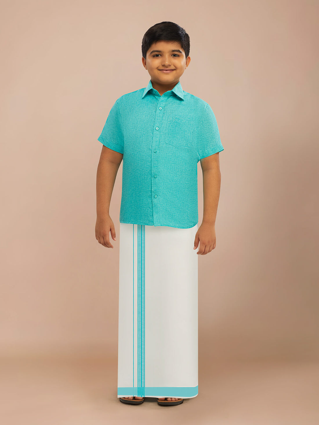 Kids  Readymade Fancy Dhoti & Shirt Set - Capri