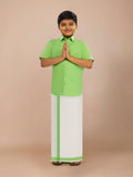 Alaya Cotton Kids Readymade Fancy Dhoti & Shirt Set