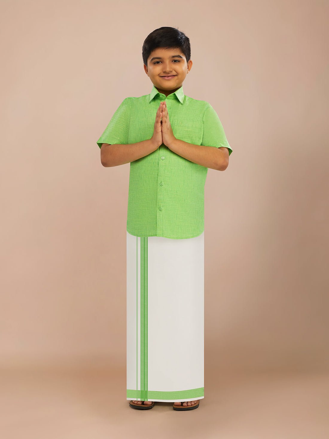 Alaya Cotton Kids Readymade Fancy Dhoti & Shirt Set